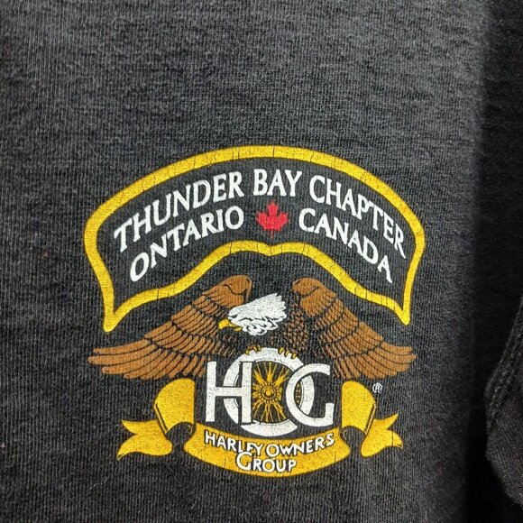 Harley-Davidson Men's Shirt M Thunder Bay Ontario Canada Long Sleeve 3 Buttons - Picture 7 of 13